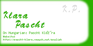 klara pascht business card